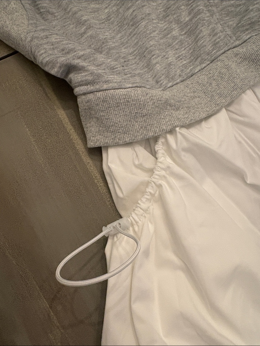 In February Grey Cropped Sweatshirt with White Skirt Panel dress - Picture 4 of 4